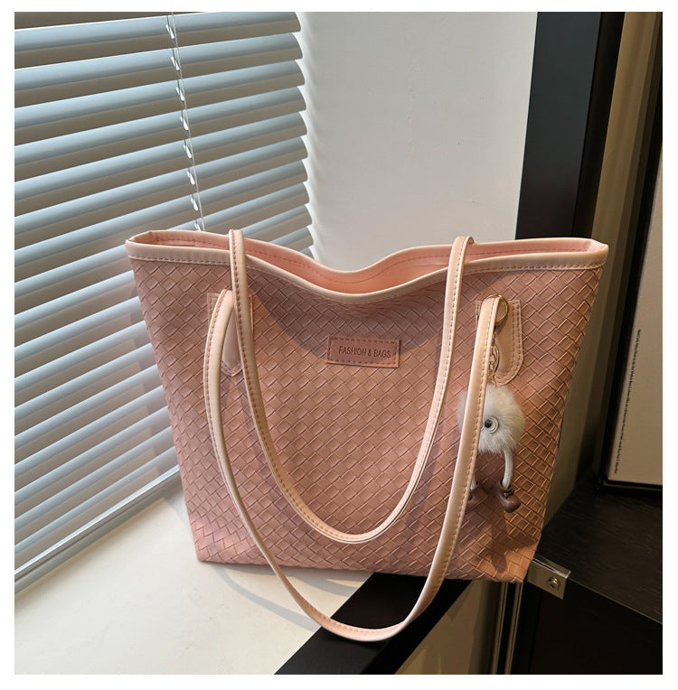 Women's Fashionable Plaid Large Capacity Commuter Underarm Tote Bags