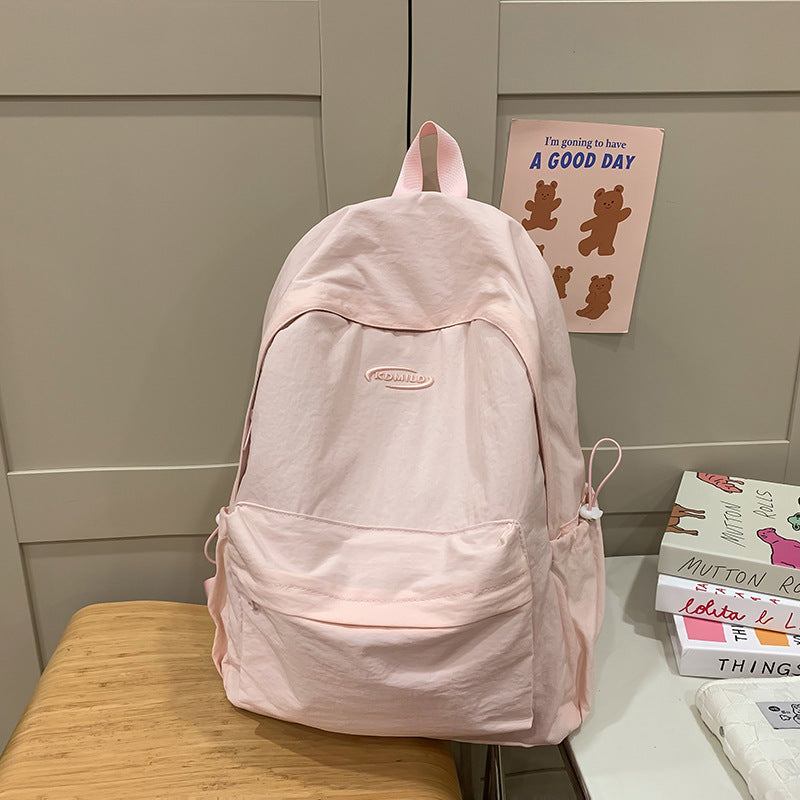 Simple Solid Color For College Female Backpacks