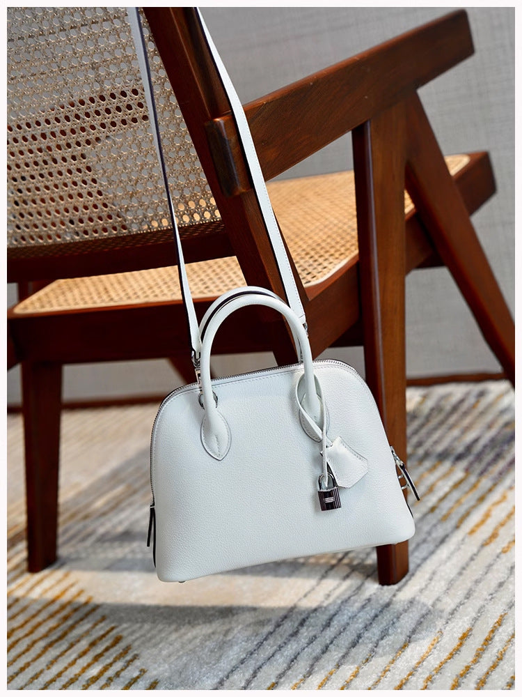 Women's Artisan Bowling Shell Top Layer Cowhide Crossbody Bags