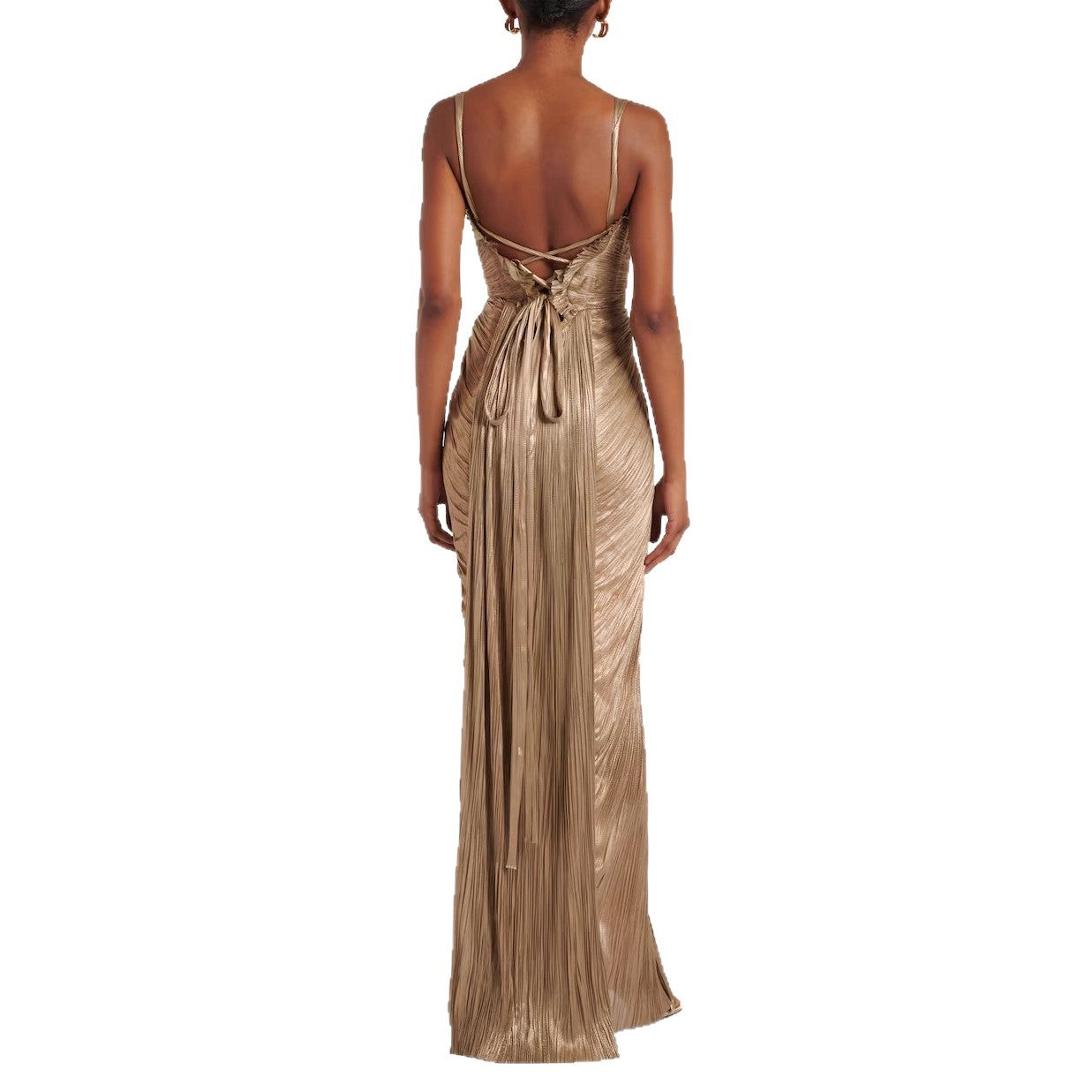 Women's Pleated Bronzing Dress Casual Party Split Dresses