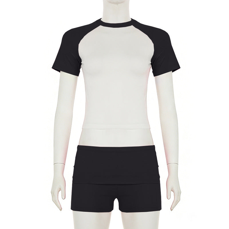 Comfortable Basic Sports Short-sleeved Solid Hair Fashion Casual Suit