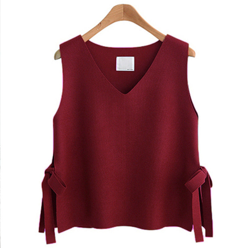 Innovative Knitted Pullover Loose Outer Sleeveless Vests
