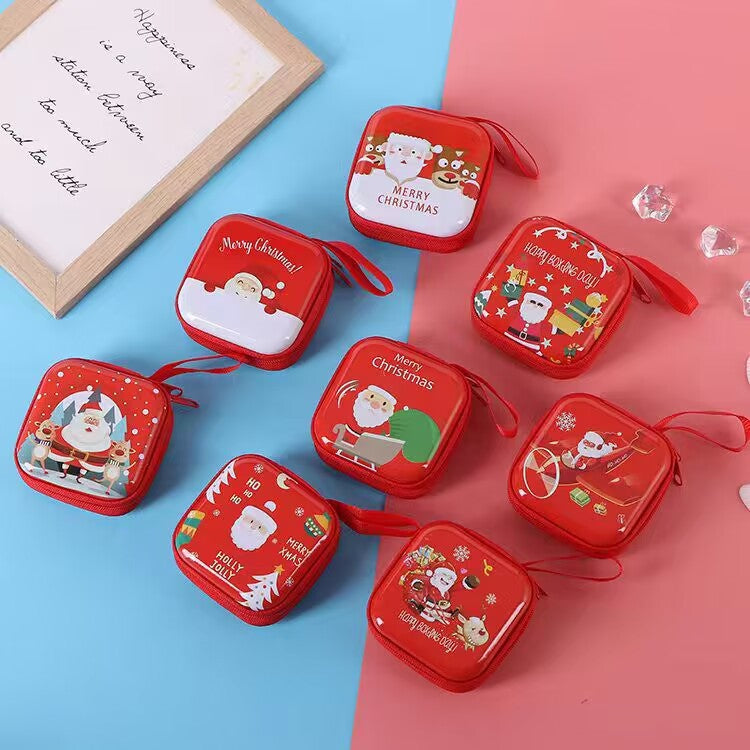 Tinplate Christmas Round Zipper Rabbit Gift Children's Coin Purse