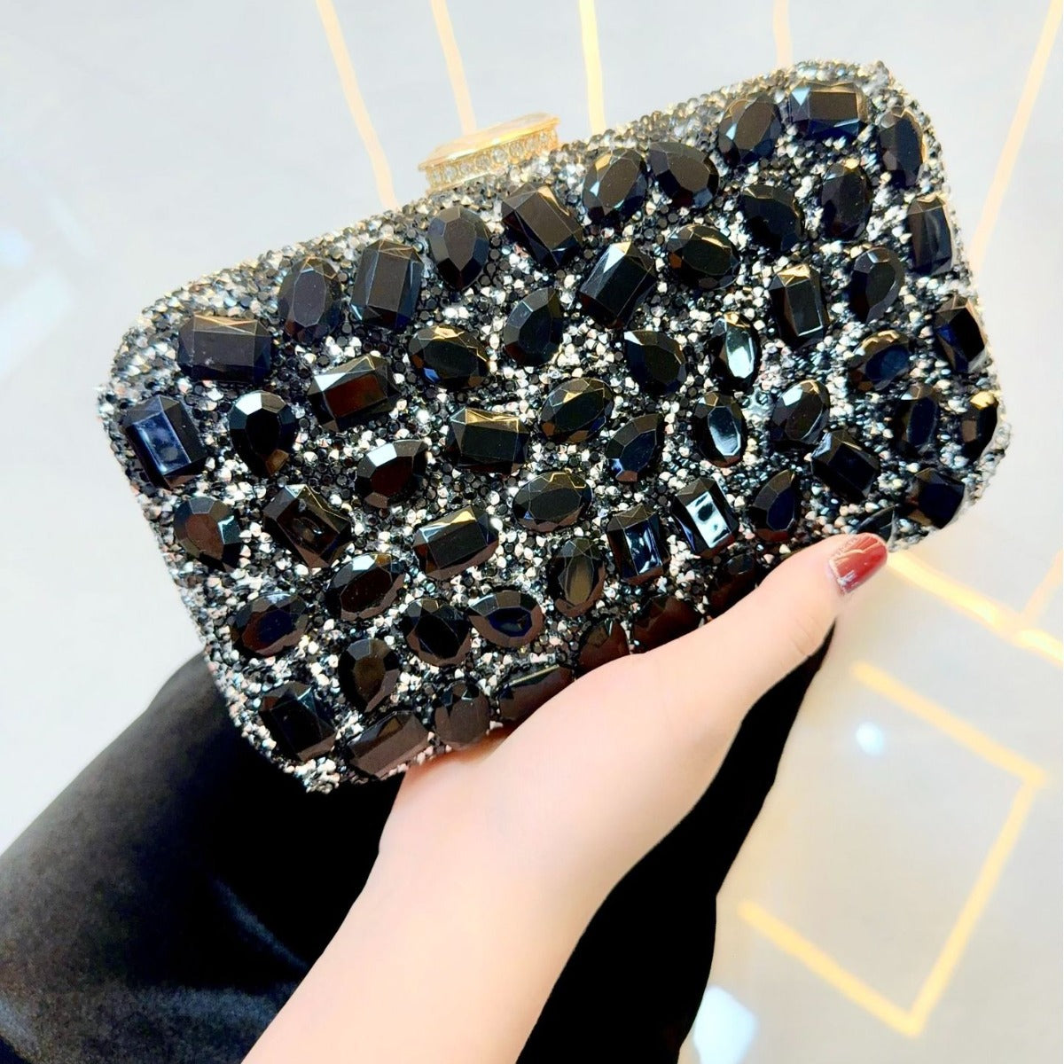 Women's Full Diamond Shiny Clutch Dinner Wedding Evening Bags