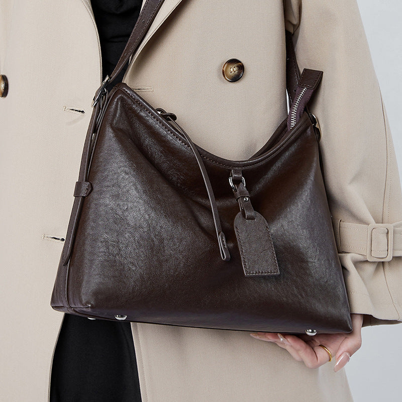 Women's Leather Idle Style First Layer Vegetable Crossbody Bags