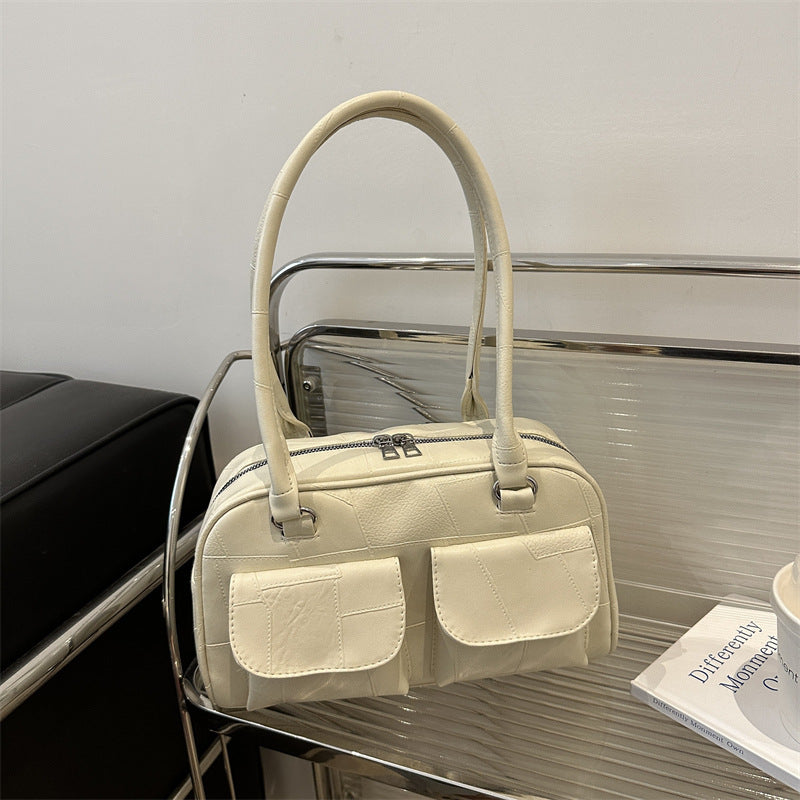 Women's Niche Underarm Fashion Stitching Versatile Large Armpit Bags