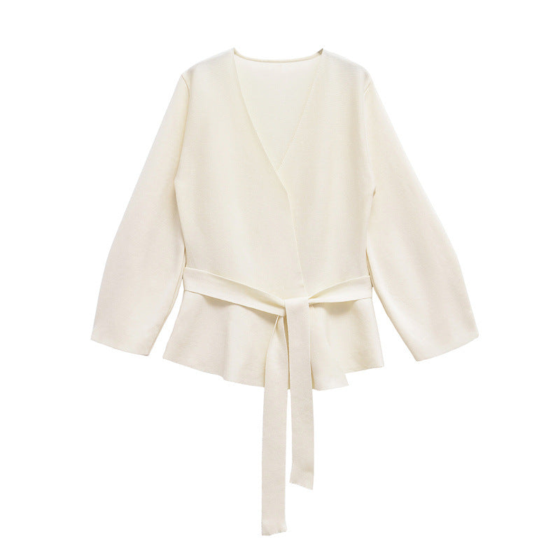 Women's Autumn Elegant Deep With Belt Padded Blazers