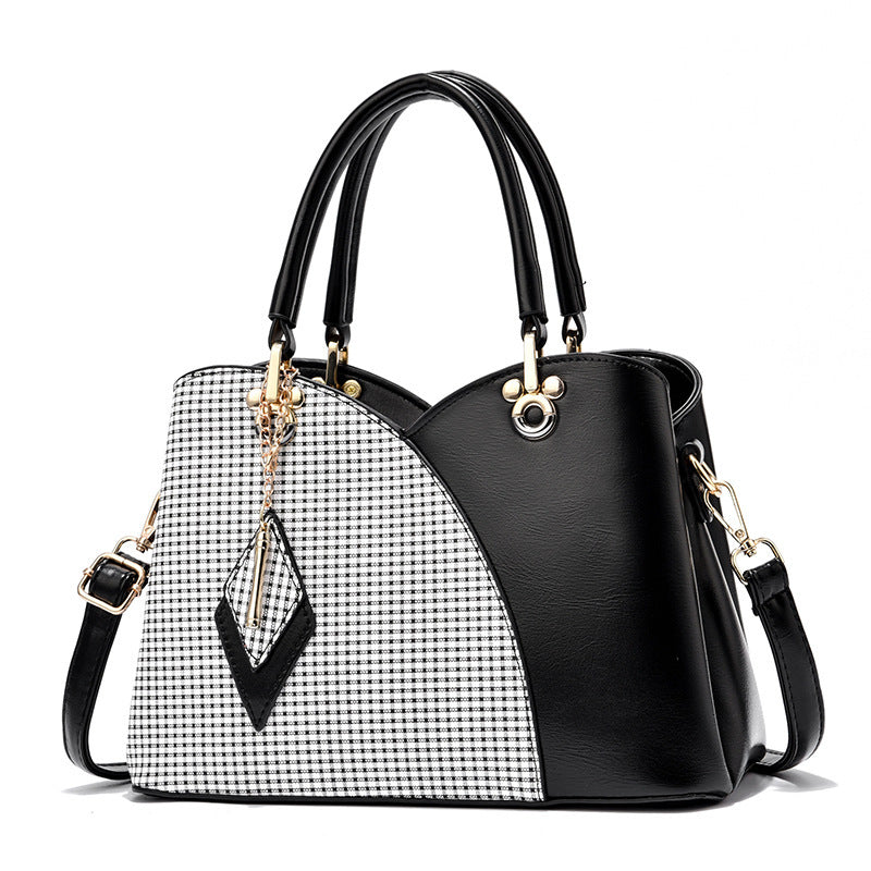 Fashion Plaid Large Capacity Color Matching Shoulder Bags