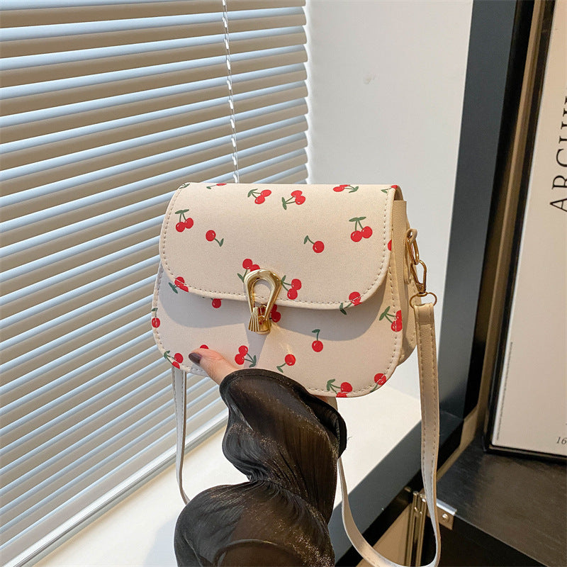Women's Fresh Fashion Saddle Autumn Cute Strawberry Shoulder Bags