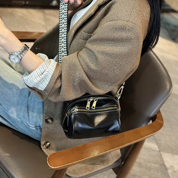 First Layer Cowhide Advanced Texture Minority Crossbody Bags