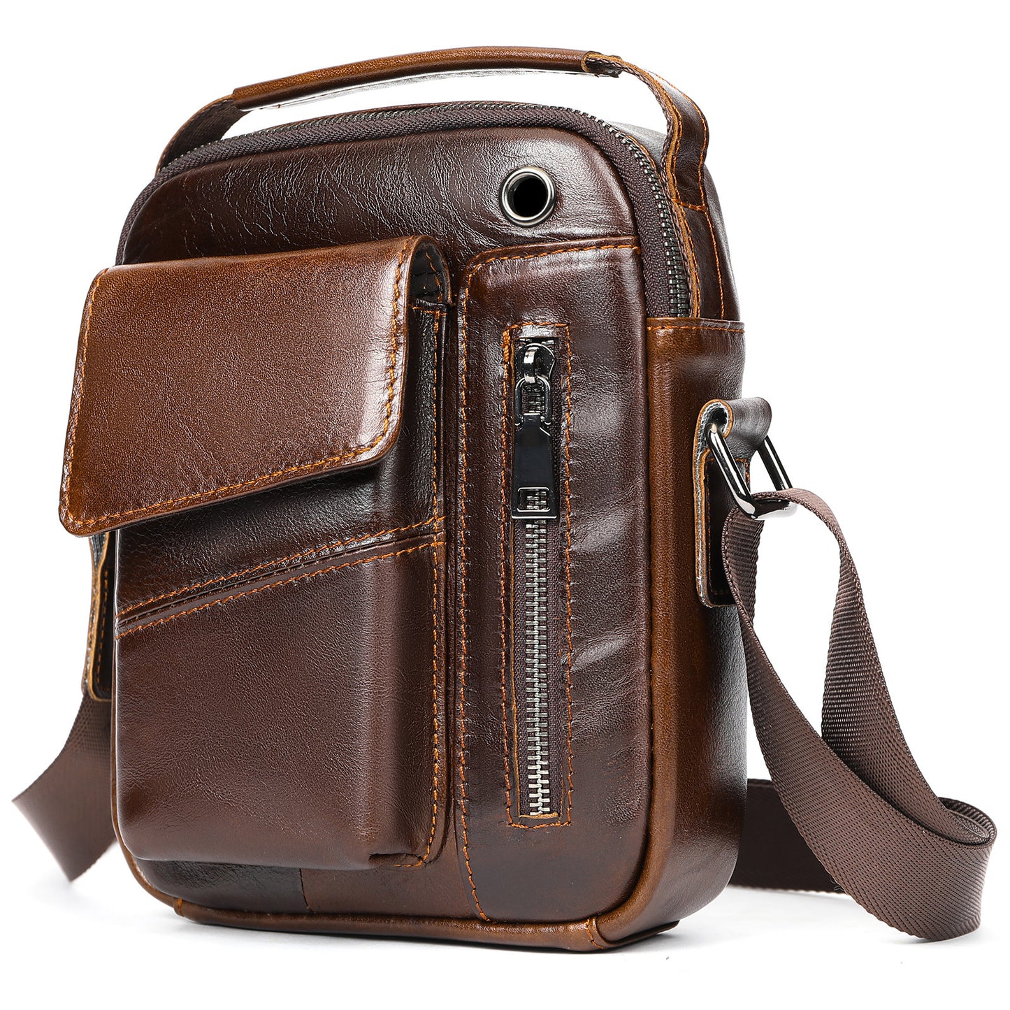 Men's Versatile Glamorous Leather First Layer Men's Messenger Bags