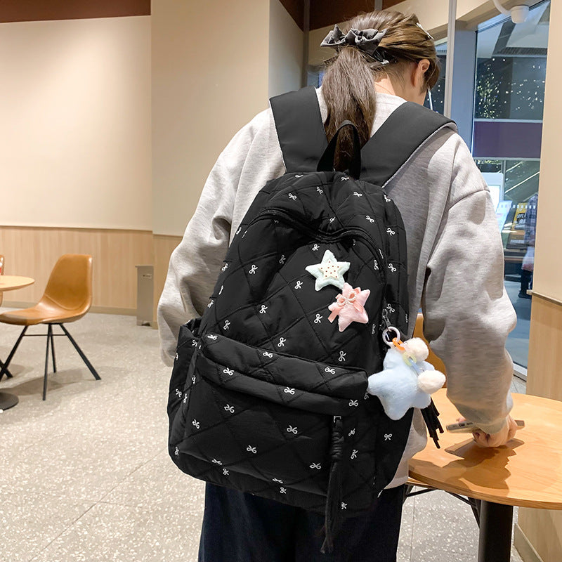 Large Capacity Corduroy Fresh Bow For Backpacks