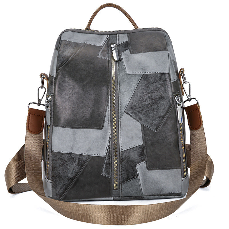Women's Stitched Cowhide Vintage Summer High Sense Backpacks