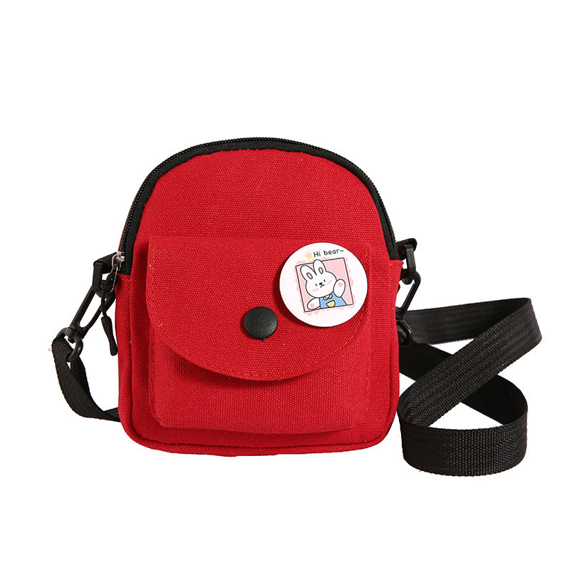 Women's Canvas Fashionable Korean Style Mobile Vintage Shoulder Bags