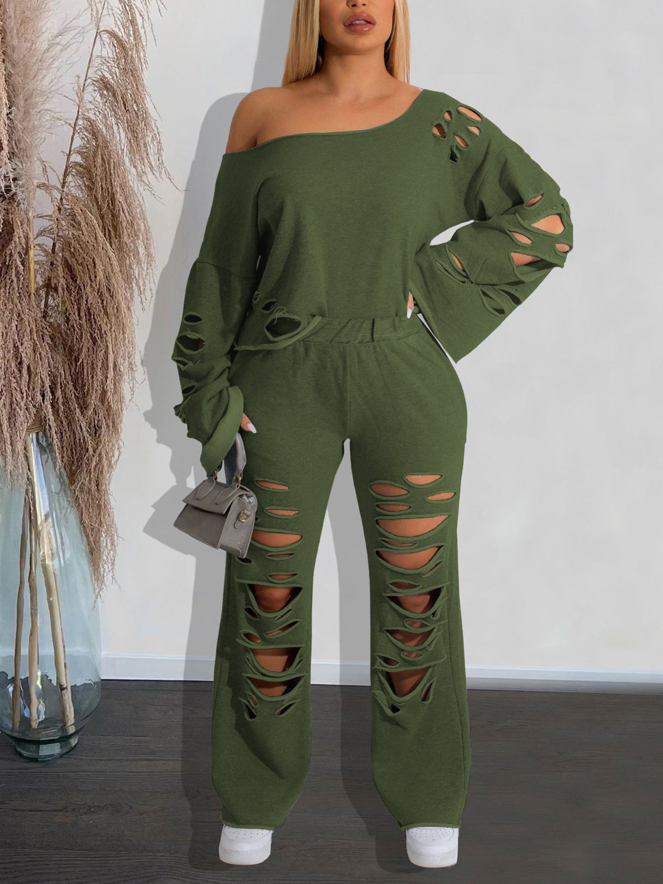 Tide Ripped Sports Two-piece Set Loose Suits