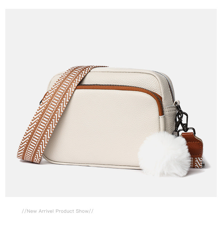 Women's Leather Plush Pendant Light Luxury Simplicity Crossbody Bags