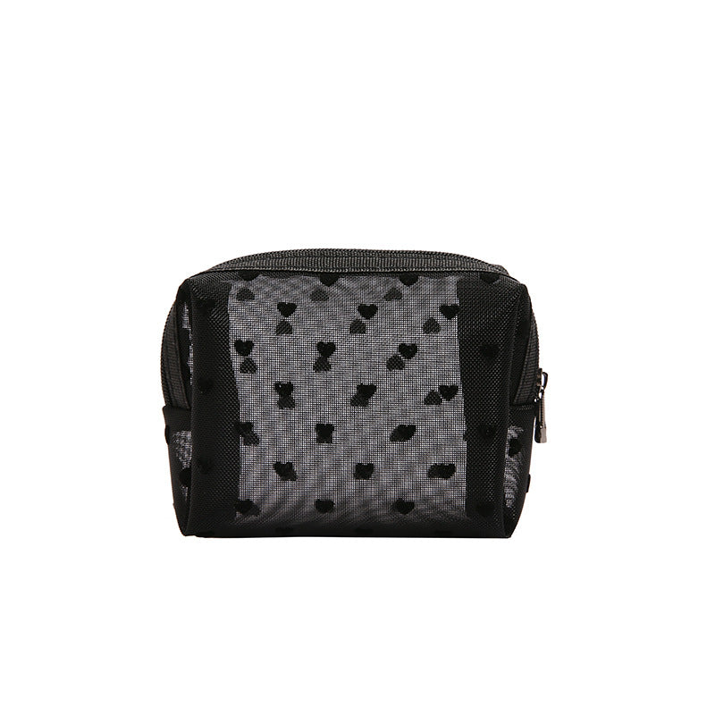 Color Flocking Mesh Clutch Carrying Wash Lock