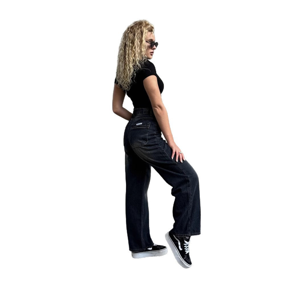 High Waist Loose Slimming Retro Straight Women's Jeans