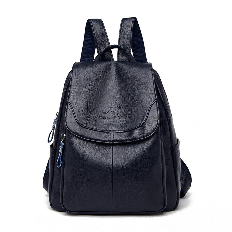 Women's Korean Fashionable Soft Leather Pattern Colorful Backpacks