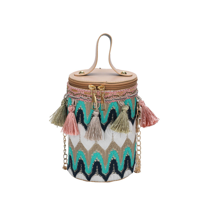 Women's Style Summer Tassel Round Popular Chain Crossbody Bags