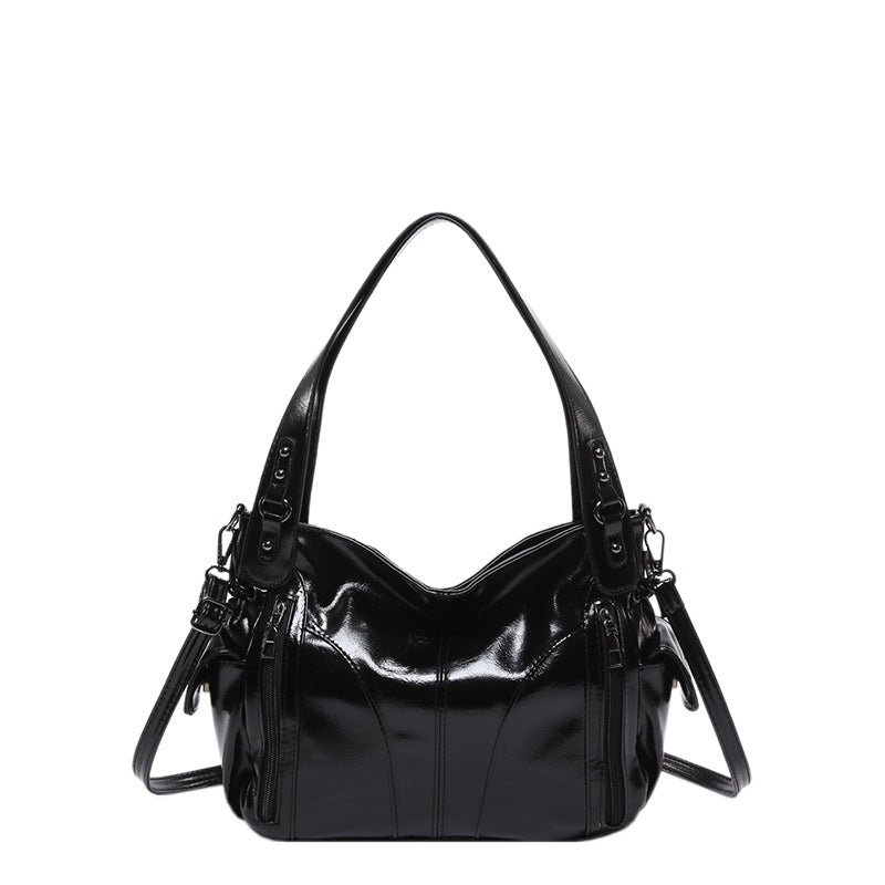 Women's Glossy Leisure Commute Textured Style Retro Shoulder Bags