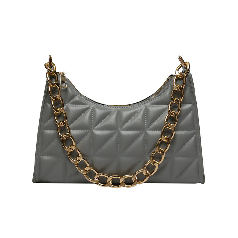 Women's Fashionable Korean Rhombus Underarm Texture Chain Crossbody Bags