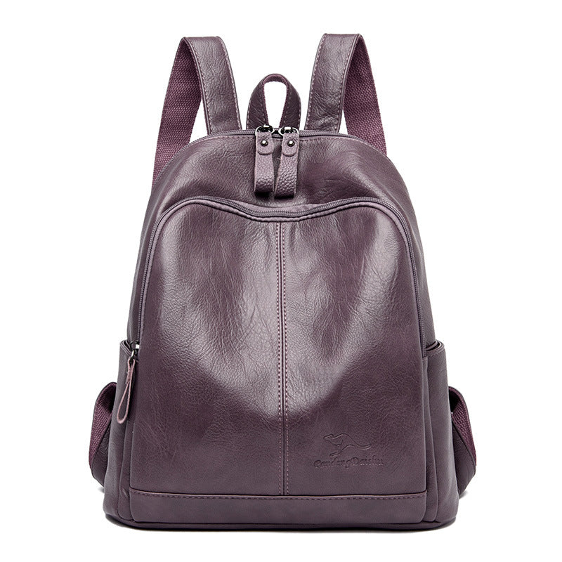 Women's Elegant Korean Fashionable Soft Leather Backpacks