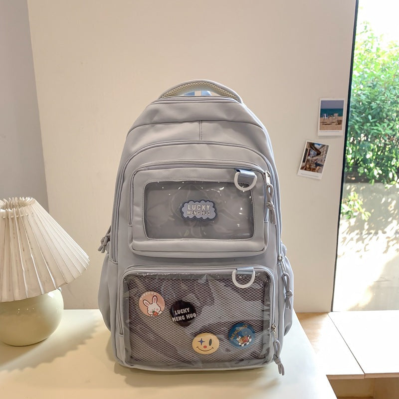 Large Capacity Female College Cute Versatile Transparent Backpacks