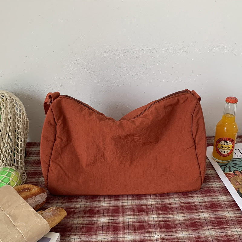 Large Capacity Simple Cloth Female Round Crossbody Bags