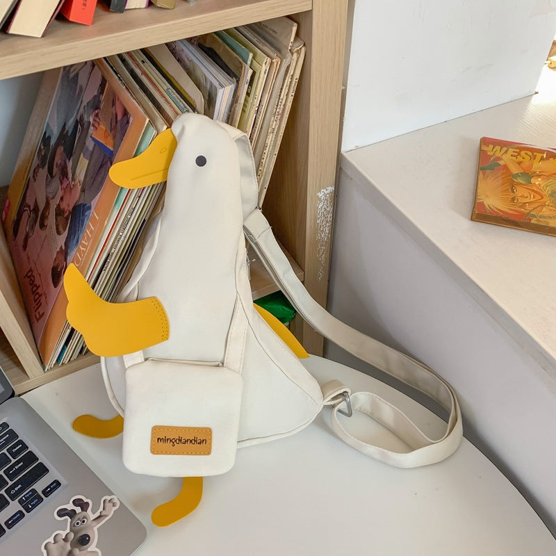 Female Funny Little Duck Versatile College Crossbody Bags