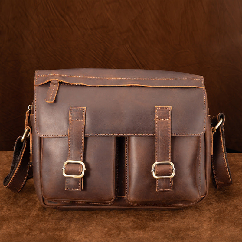 Men's Layer Cowhide Leather Genuine High-grade Crazy Bags