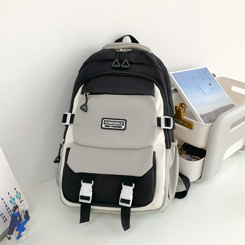 Junior High College Versatile Contrast Color Backpacks