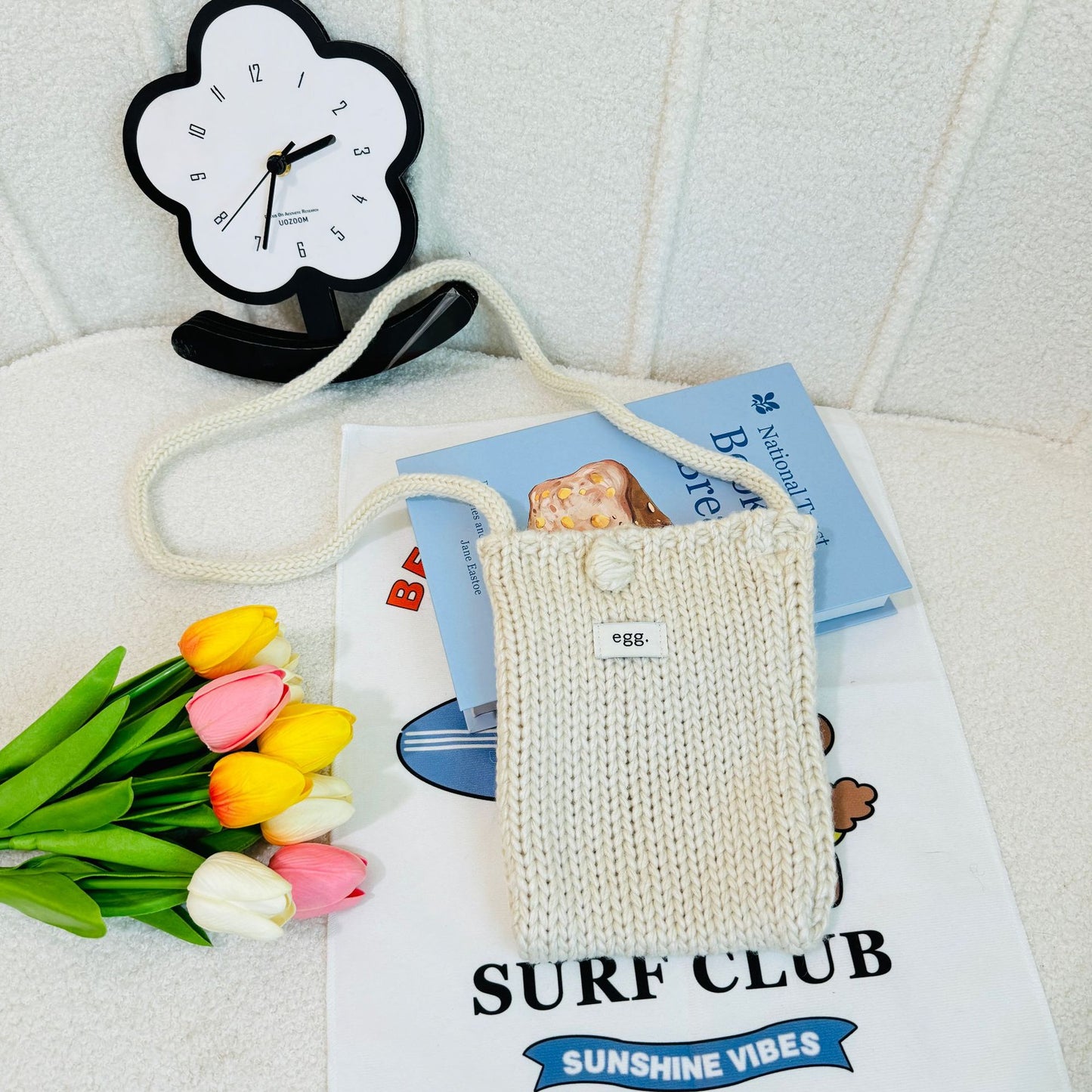Women's Korean Style Hand-woven Cute Mobile Knitted Crossbody Bags