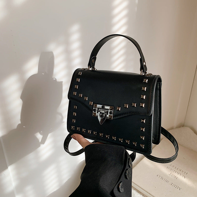 Women's Light Luxury Texture Rivet Winter Fashionable Small Square Bags