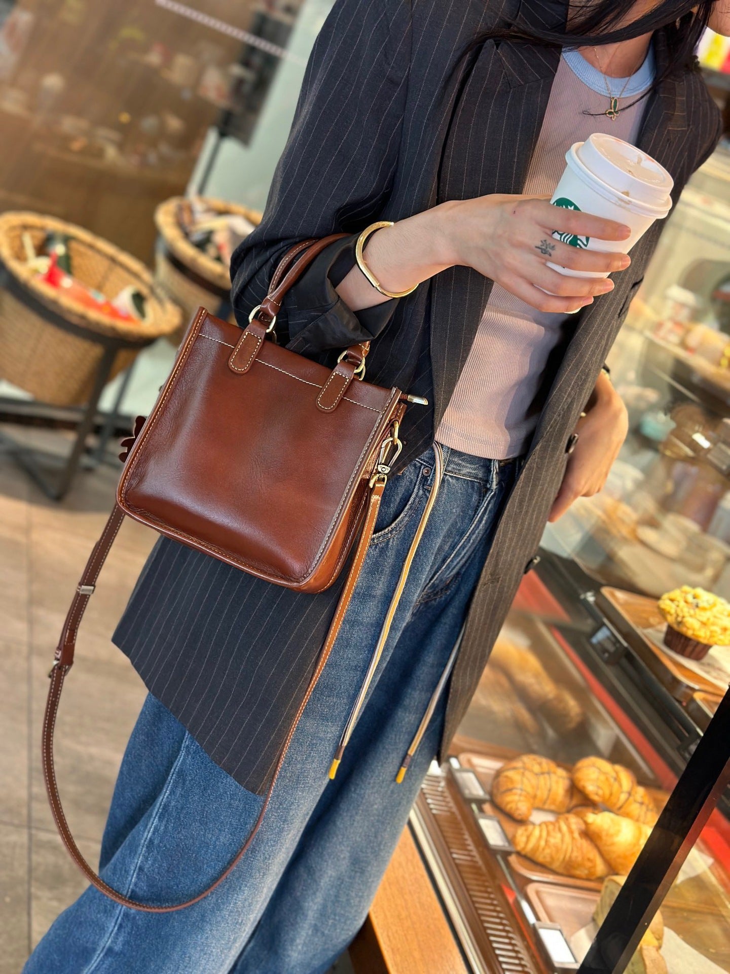 Women's Spring Genuine Leather Commuter Portable Bags