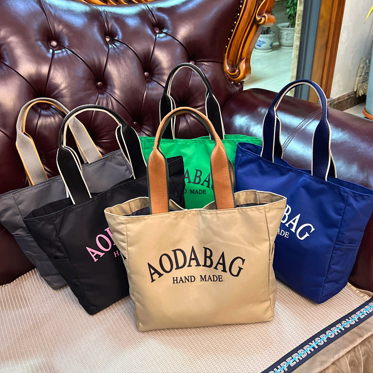 Style Dopamine Contrast Color Letter Large Capacity Tote Bags