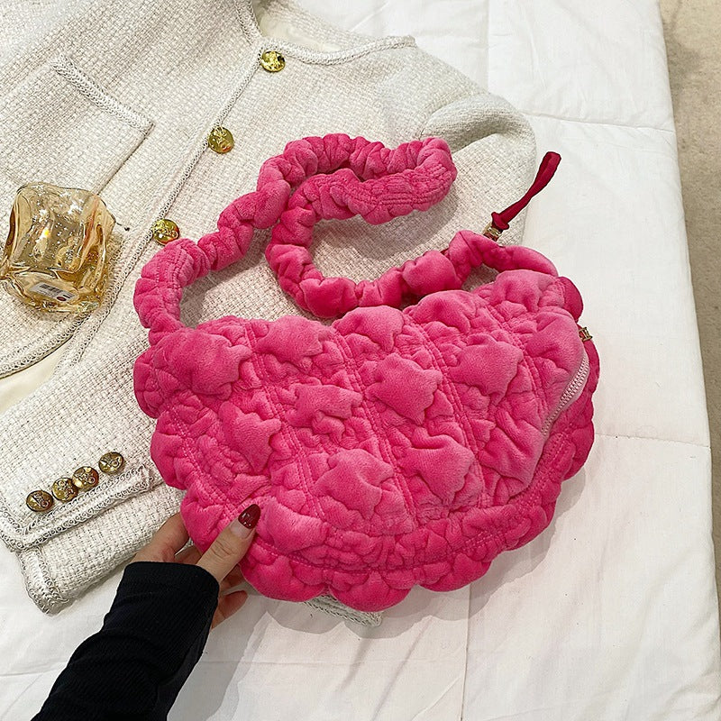 Women's Clouds Plush Large Capacity Niche Veet Shoulder Bags