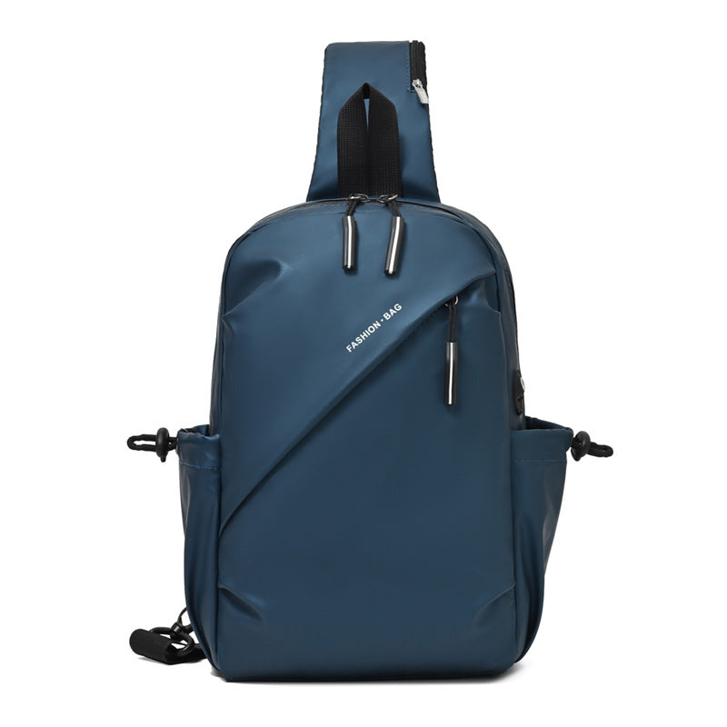 Men's Faux Leather Waterproof Fashion Trend Large Men's Chest Bags