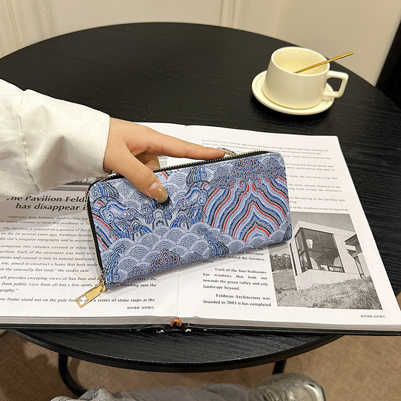 Pattern Series Long Large Capacity Zipper Ladies Wallets