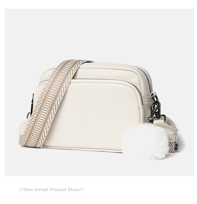 Women's Leather Plush Pendant Light Luxury Simplicity Crossbody Bags