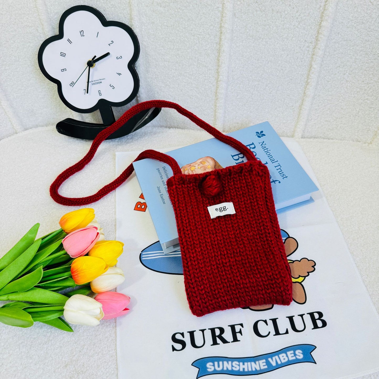 Women's Korean Style Hand-woven Cute Mobile Knitted Crossbody Bags