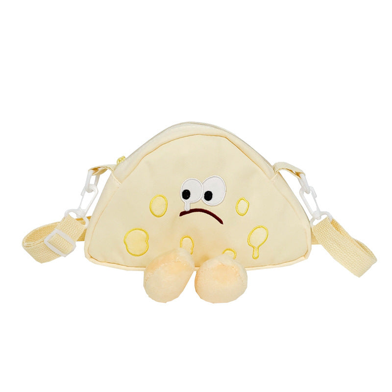 Cheese One Cute Cartoon Canvas Triangle Crossbody Bags