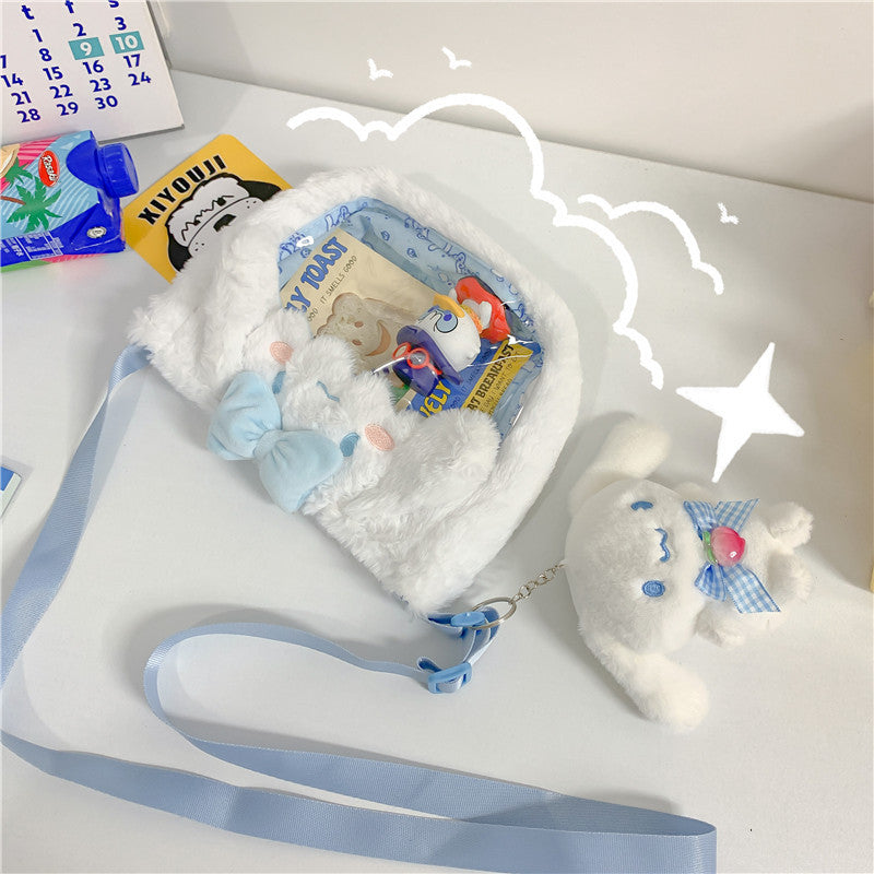 Cute Transparent Cartoon Plush Toy Doll Shoulder Bags