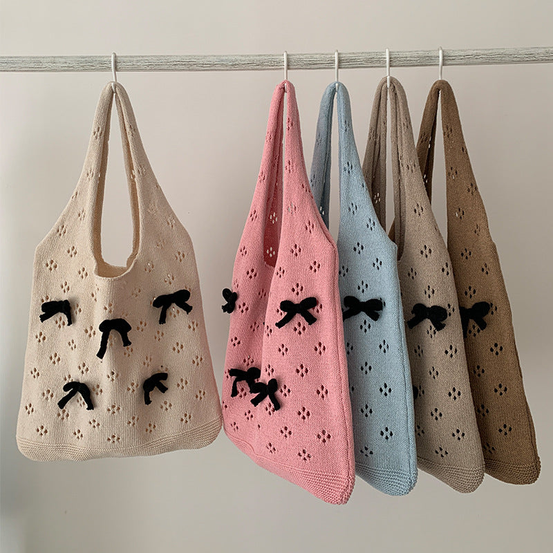 Women's Bow Summer Versatile Woven High Sense Shoulder Bags