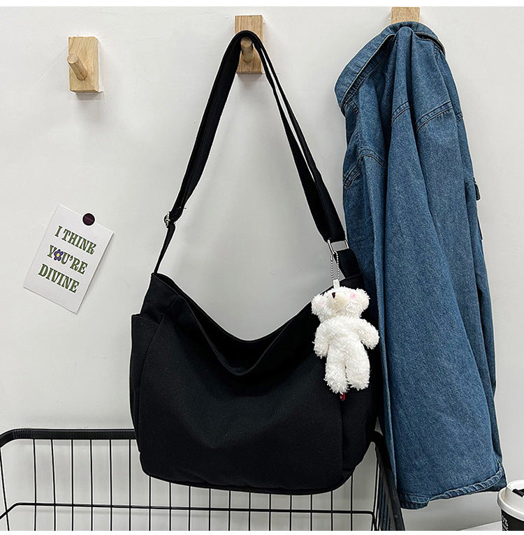 Women's Korean Style Canvas Large Simple Fashion Shoulder Bags