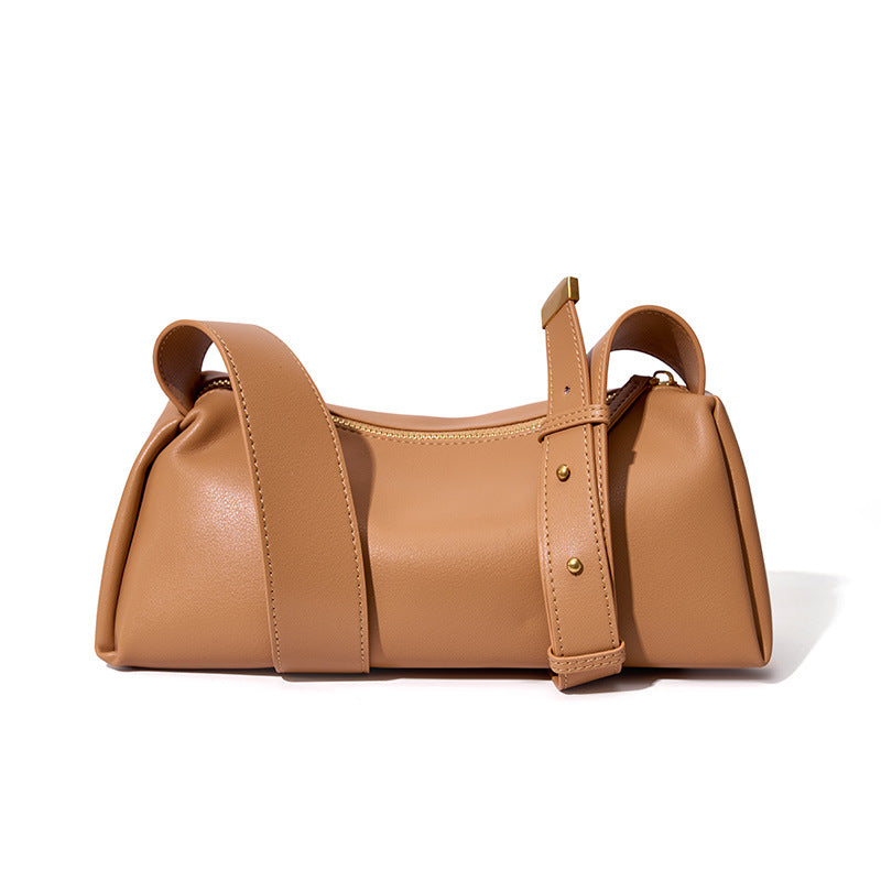 Women's Cowhide Black Genuine Leather High-grade French Crossbody Bags
