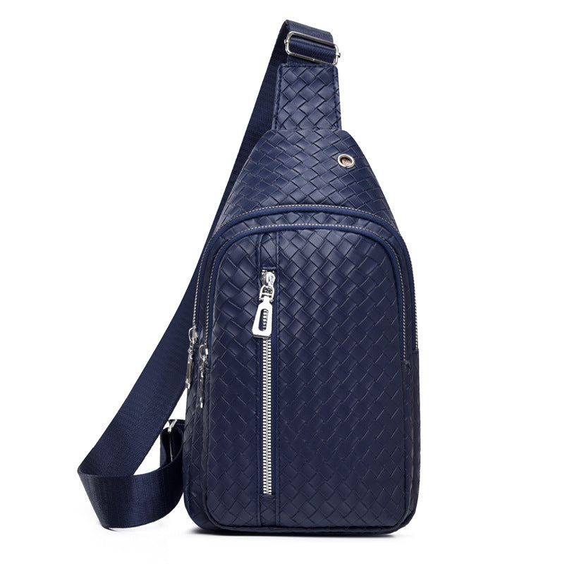 Men's Trendy Soft Leather Simple Waterproof Leisure Men's Chest Bags