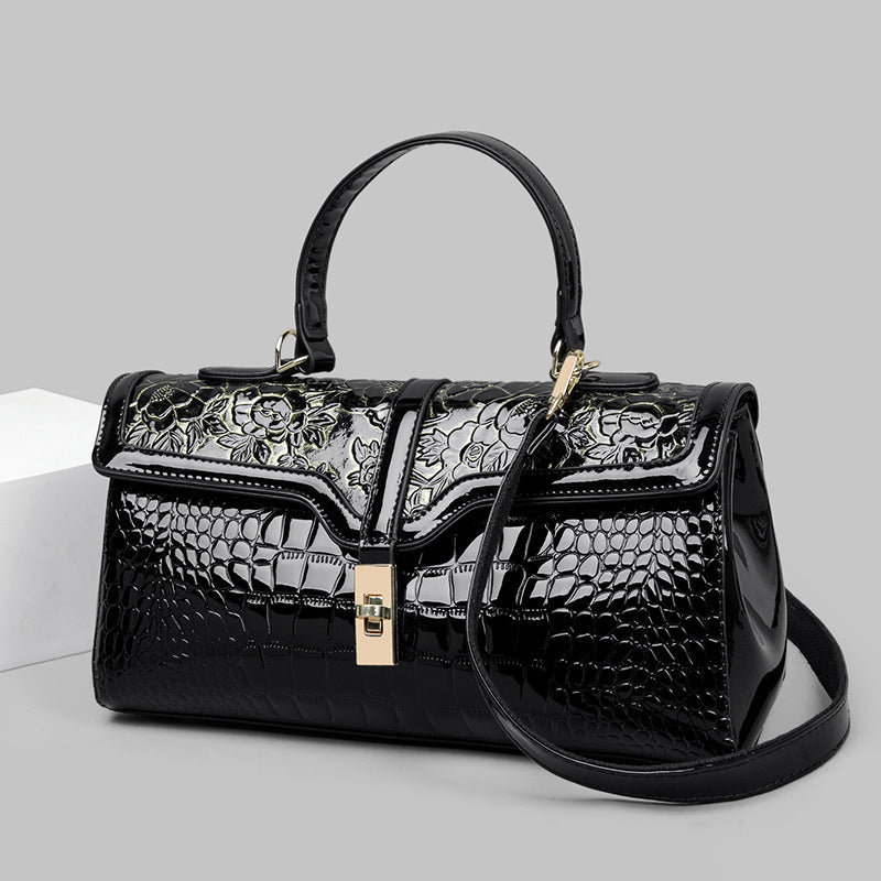 Women's Large Capacity Crocodile Pattern Fashion Retro Tote Bags