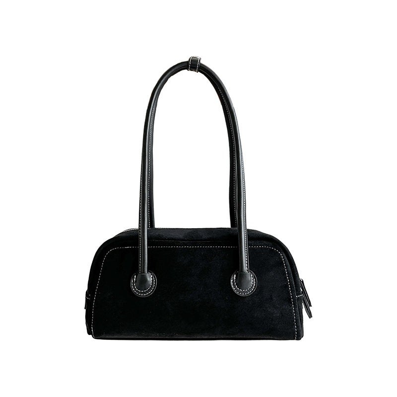 Women's Fashion Suede Niche High Sense Baguette Shoulder Bags