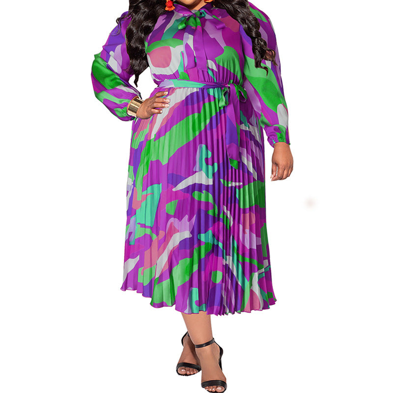 Women's Large Autumn Pleated Collar Long Sleeve Clothing